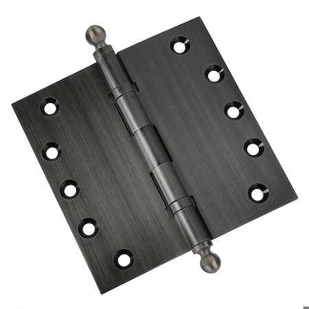 Embassy 5 x 5 Solid Brass Hinge, Pewter Finish with Ball Tips 5050BBUS17AB-1